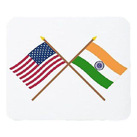 US and India Crossed Flags Mouse Pad Computer Mous...