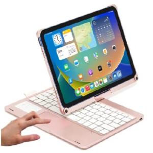 PboyiqiS 回転式キーボードケース iPad Air 11インチ (M3/M2)/Air5/Air4/Pro11 2022/2021/2020用 バックライト Bluetooth タッチパッド キーボード ス_並行輸入
