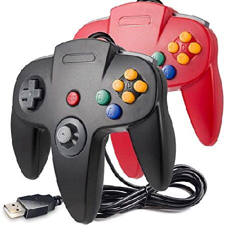 miadore USB 有線 N64 コントローラー クラシック N64 PC ゲームパッド ジョイ...