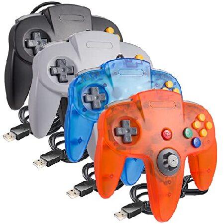 USB N64コントローラー、N64有線ゲームパッド [3Dアナログスティック] Windows P...