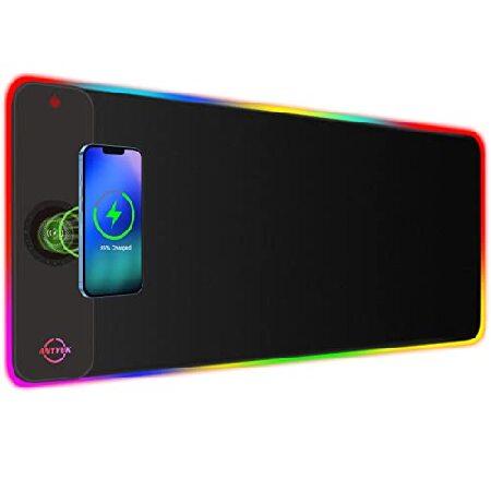 RGB LED Mouse Pad with 15W Wireless Charger Gaming...
