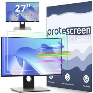 [2-Pack] 27 Inch Anti Blue Light Screen Protector Compatible With Lenovo Hp Dell Acer Asus Samsung etc Monitor 16:9 Aspect, Removable Anti Gl_並行輸入