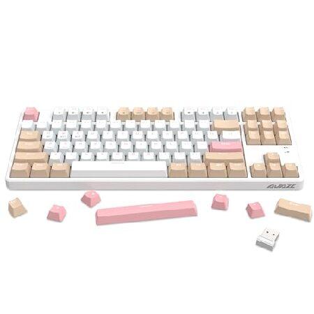 MAGIC-REFINER メカニカルゲーミングキーボード 青軸 AK871 (カーキとホワイト)_...