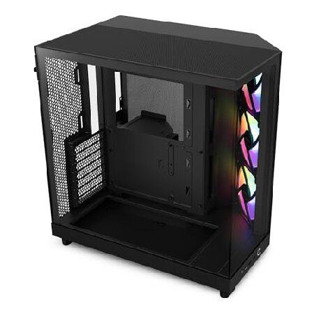 NZXT H6 Flow RGB Black 2面スモーク 強化ガラスパネル採用 120mm RGB...