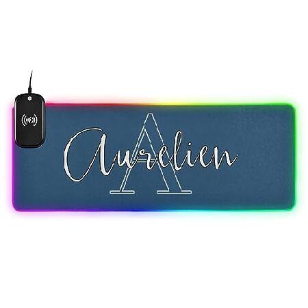 Dark Blue Custom Wireless Charging Mouse Pad for M...