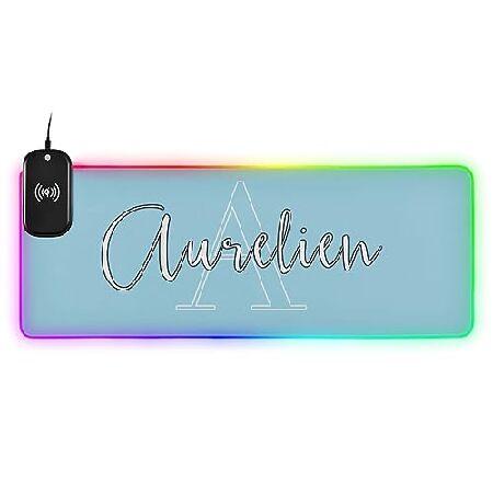 Pale Blue Custom Wireless Charging Mouse Pad for M...