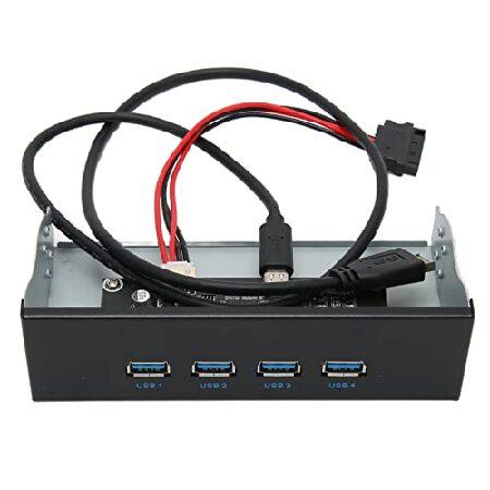USB 3.2フロントパネル、4ポート5.2インチ内蔵光学ドライブフロントパネルUSBハブ、最大10...