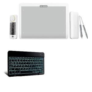 BoxWave Keyboard Compatible with Xencelabs Pen Tablet Bundle SE (Medium) - SlimKeys Bluetooth Keyboard - with Backlight, Portable Slim LED 7 _並行輸入