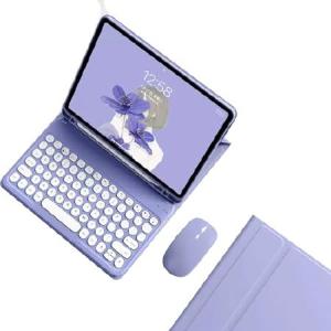 kaidisen キーボードケース Galaxy Tab A8 10.5インチ用 キーボードとBluetoothマウス付き 取り外し可能なキャンディーカラーキーボードカバー ラウン_並行輸入