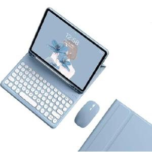kaidisen キーボードケース Galaxy Tab A8 10.5インチ用 キーボードとBluetoothマウス付き 取り外し可能なキャンディーカラーキーボードカバー ラウン_並行輸入