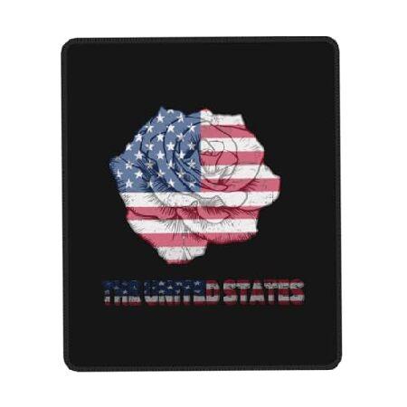 The United States Rose Flower Flag Mouse Pad 10 x ...