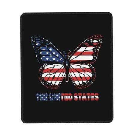 Butterfly American Flag Mouse Pad 7.9 x 9.5 in Mou...