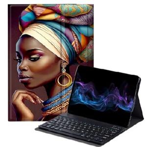 BFDHGQZC African Women Keyboard Case for Samsung Galaxy Tab A8 10.5 Inch 2022 Model (SM-X200/X205/X207),Slim Stand Protective Cover for Samsu_並行輸入