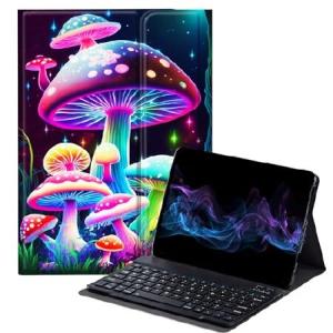 BFDHGQZC Gorgeous Mushrooms Keyboard Case for Samsung Galaxy Tab A8 10.5 Inch 2022 Model (SM-X200/X205/X207),Slim Stand Protective Cover for _並行輸入
