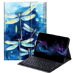 BFDHGQZC Dragonfly Keyboard Case for Samsung Galaxy Tab A8 10.5 Inch 2022 Model (SM-X200/X205/X207),Slim Stand Protective Cover for Samsung G_並行輸入