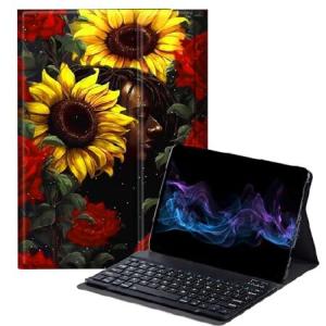 BFDHGQZC Sunflower Keyboard Case for Samsung Galaxy Tab A8 10.5 Inch 2022 Model (SM-X200/X205/X207),Slim Stand Protective Cover for Samsung G_並行輸入
