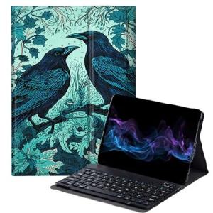 BFDHGQZC Ravens On Branches Keyboard Case for Samsung Galaxy Tab A8 10.5 Inch 2022 Model (SM-X200/X205/X207),Slim Stand Protective Cover for _並行輸入