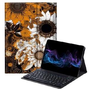 BFDHGQZC Brown Sunflower Keyboard Case for Samsung Galaxy Tab A 10.1 2019 Model SM-T510 / T515 / T517,Slim Stand Protective Cover with Detach_並行輸入