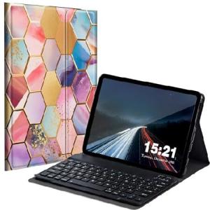 BREIDMKFM Keyboard Case for Samsung Galaxy Tab A8 10.5 Inch SM-X200/X205/X207, Galaxy Tab A8 2022 Smart Tablet Cover with Detachable Wireless_並行輸入