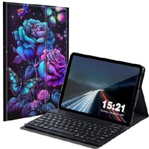 BREIDMKFM Keyboard Case for Samsung Galaxy Tab A8 10.5 Inch SM-X200/X205/X207, Galaxy Tab A8 2022 Smart Tablet Cover with Detachable Wireless_並行輸入