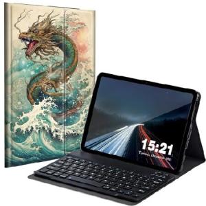 BREIDMKFM Keyboard Case for Samsung Galaxy Tab A8 10.5 Inch SM-X200/X205/X207, Galaxy Tab A8 2022 Smart Tablet Cover with Detachable Wireless_並行輸入