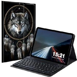 BREIDMKFM Keyboard Case for Samsung Galaxy Tab A8 10.5 Inch SM-X200/X205/X207, Galaxy Tab A8 2022 Smart Tablet Cover with Detachable Wireless_並行輸入