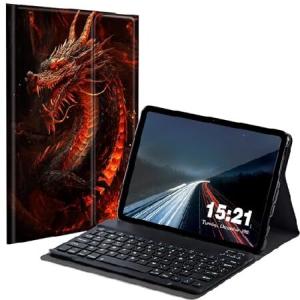 BREIDMKFM Keyboard Case for Samsung Galaxy Tab A8 10.5 Inch SM-X200/X205/X207, Galaxy Tab A8 2022 Smart Tablet Cover with Detachable Wireless_並行輸入