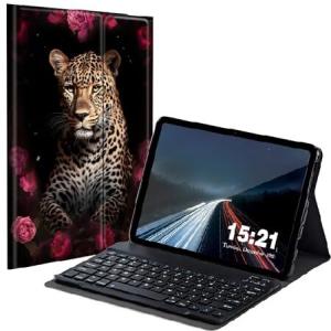 BREIDMKFM Keyboard Case for Samsung Galaxy Tab A8 10.5 Inch SM-X200/X205/X207, Galaxy Tab A8 2022 Smart Tablet Cover with Detachable Wireless_並行輸入