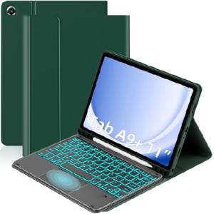 EAMPANG トラックパッドキーボード付きケース Samsung Galaxy Tab A9 Plus 11インチ (SM-X210/X215/X216/X218)用 スマートタッチパッド 7色 バックライ_並行輸入