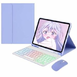 Backlit Keyboard Case for Samsung Galaxy Tab A8 10.5'' SM-X200/X205/X207,BT Wireless Keyboard Detachable,Case with Pen Holder,Stand Cover,Rai_並行輸入