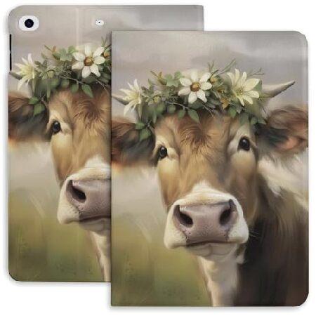 SceuQertc Wreath Highland Cow Case for iPad iPad m...