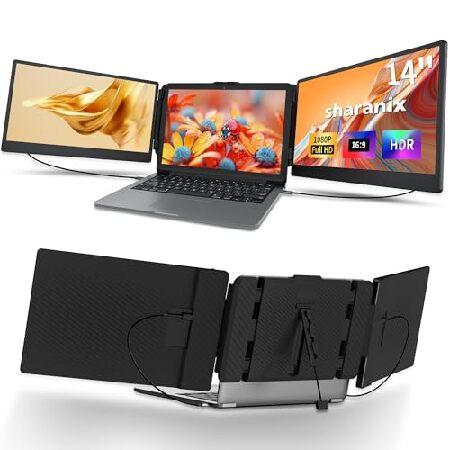 Sharanix 14インチ FHD 1080P IPS デュアルスクリーン ノートパソコンモニター...