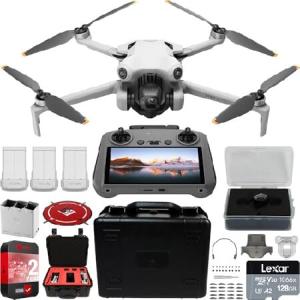 DJI Mini 4 Pro Folding Drone with RC 2 Remote (With Screen) Fly More Combo, 4K HDR Video Camera, Under 249g, 3 Batteries Bundle with Deco Gea_並行輸入