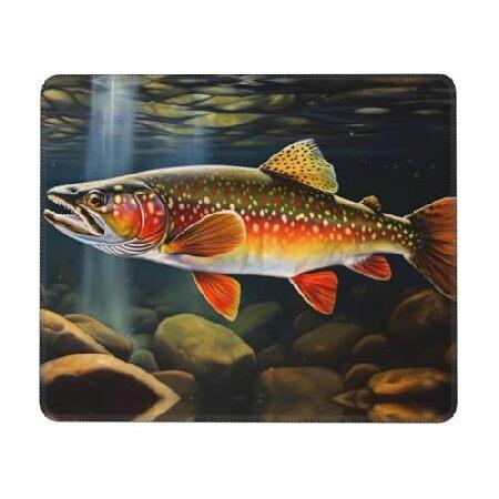 Brook Trout Fishing Wave Print Mousepads, Personal...