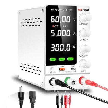 NICE-POWER DC Power Supply Variable 60V 5A, Adjust...