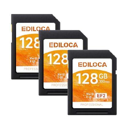 Ediloca EF2【3枚セット】128GB SDカード UHS-I Class10 U3 V30...
