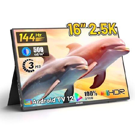 Kinhank 2.5K 144Hz ポータブルモニター 16インチ、Android TV 12.0...