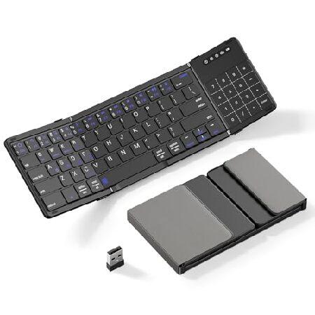 XIWMIX 2-in-1 Foldable Bluetooth Keyboard with Tou...