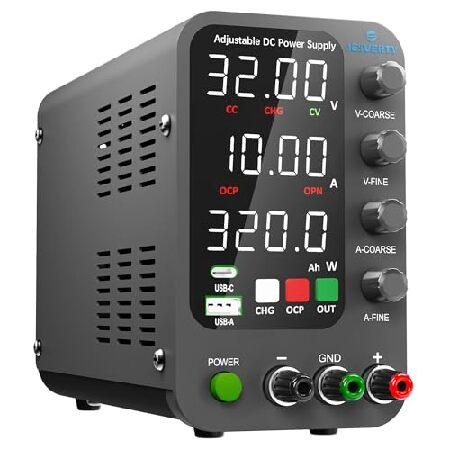 Jesverty DC Power Supply Variable, 0-32V 0-10A Swi...