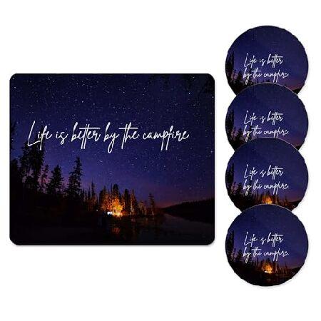 The Painted Pug Campfire Mousepad and Coaster Set ...