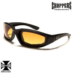 バイク サングラス ゴーグル Choppers アンバー HDレンズ マット