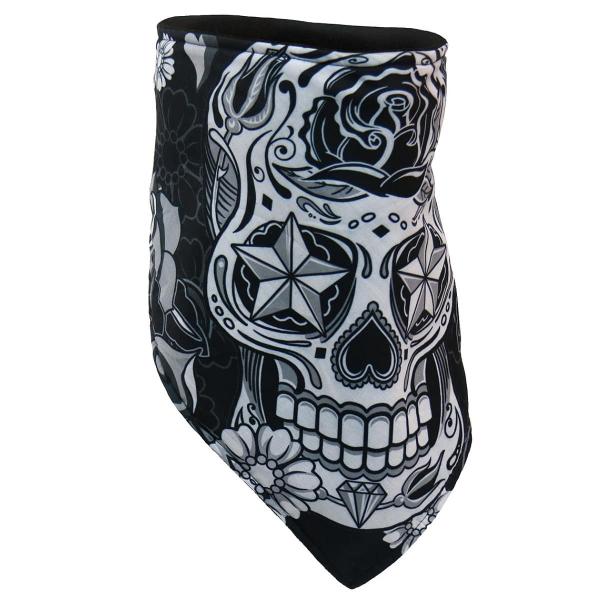 米国直輸入! ホットレザー シュガースカル ハーフ フェイスラップ ネックウォーマー 覆面 HOTL...