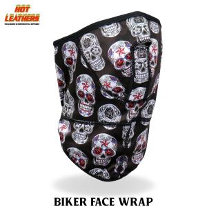 Hot Leathers フェイスラップ メッシュ裏地 マジックテープ フェイスマスク Sugar Skulls Face Wrap シュガースカル 米国ホットレザー