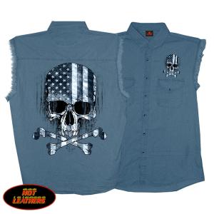 古着 ハーレーダビッドソン Harley-Davidson 星条旗柄 カットオフ