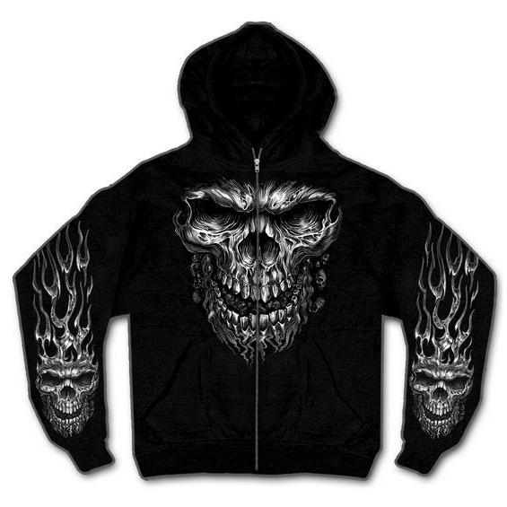 日本未発売　セール価格　シュレッダー　スカル スウェットパーカー　希少　ブラック　バイクに