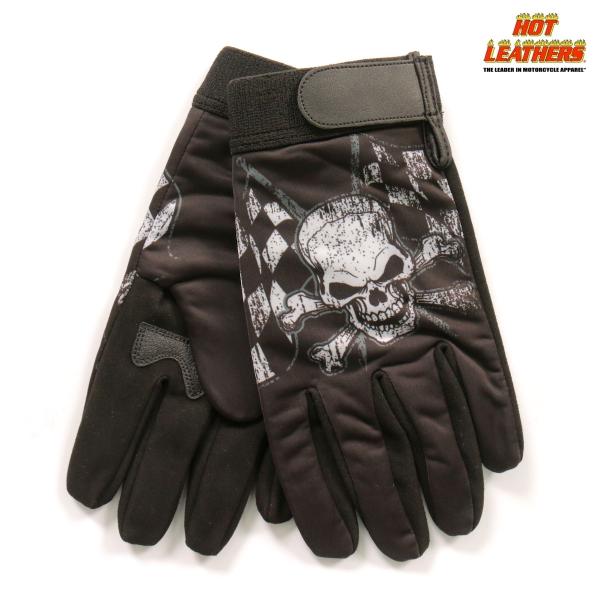 バイク メカニック グローブ Sublimated Checkered Flags スカル レース旗...