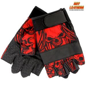 バイク フィンガーレス グローブ Sublimated Leather Heartbeat Flag