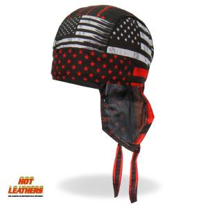 Hot Leathers ヘッドラップ 黒 赤 星条旗 兜 Warrior Headwrap