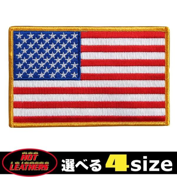 日本未発売! セール価格! ホットレザー 4サイズ! アメリカンフラッグ ワッペン USA 国旗 星...