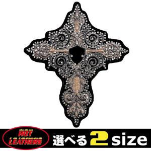 日本未発売! セール価格! ホットレザー 2サイズ! ラインストーンクロス ワッペン 十字架 米国直輸入! 布製 ウェアのカスタムに アイロン対応 サイズ小